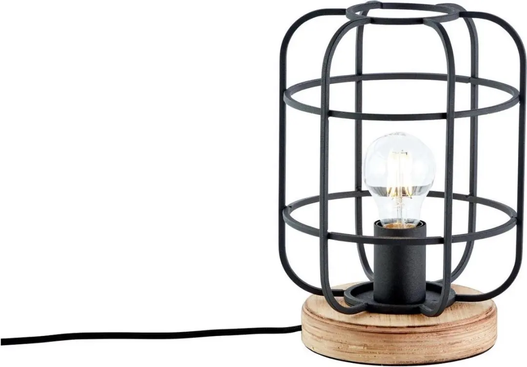 Brilliant Gwen Tafellamp E27 - Zwart/Hout