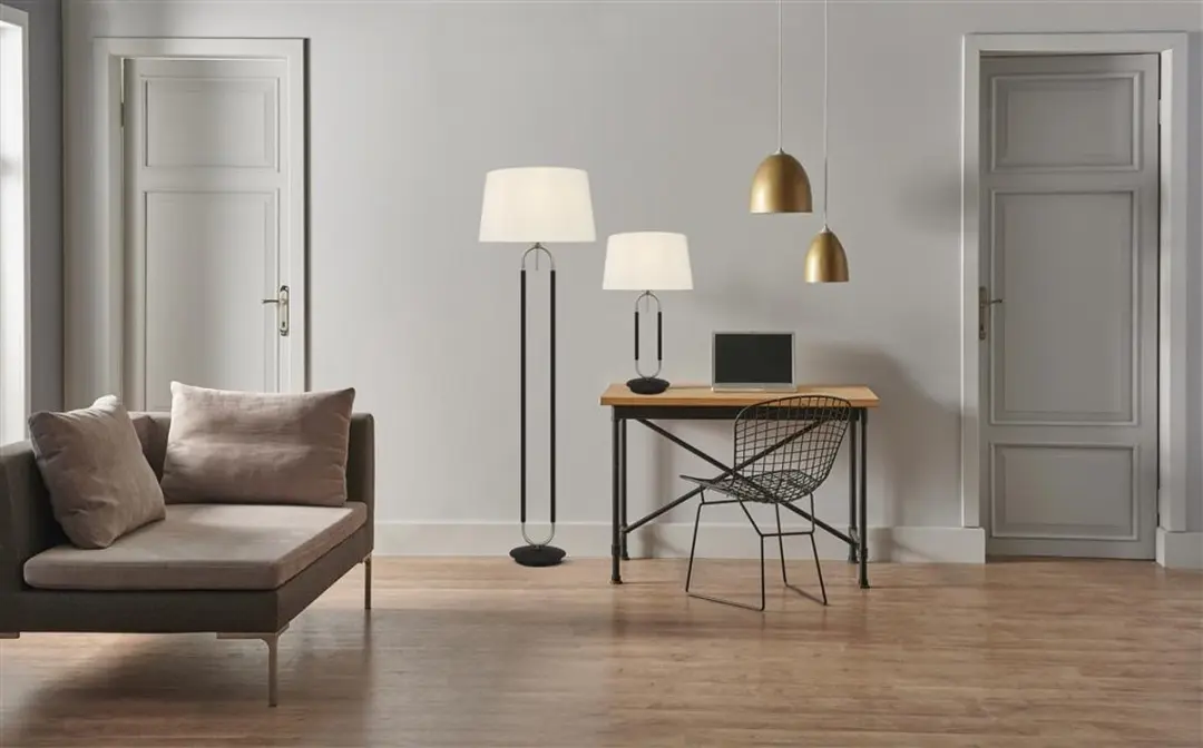 Searchlight Jazz Tafellamp - 40W - Crème Zwart