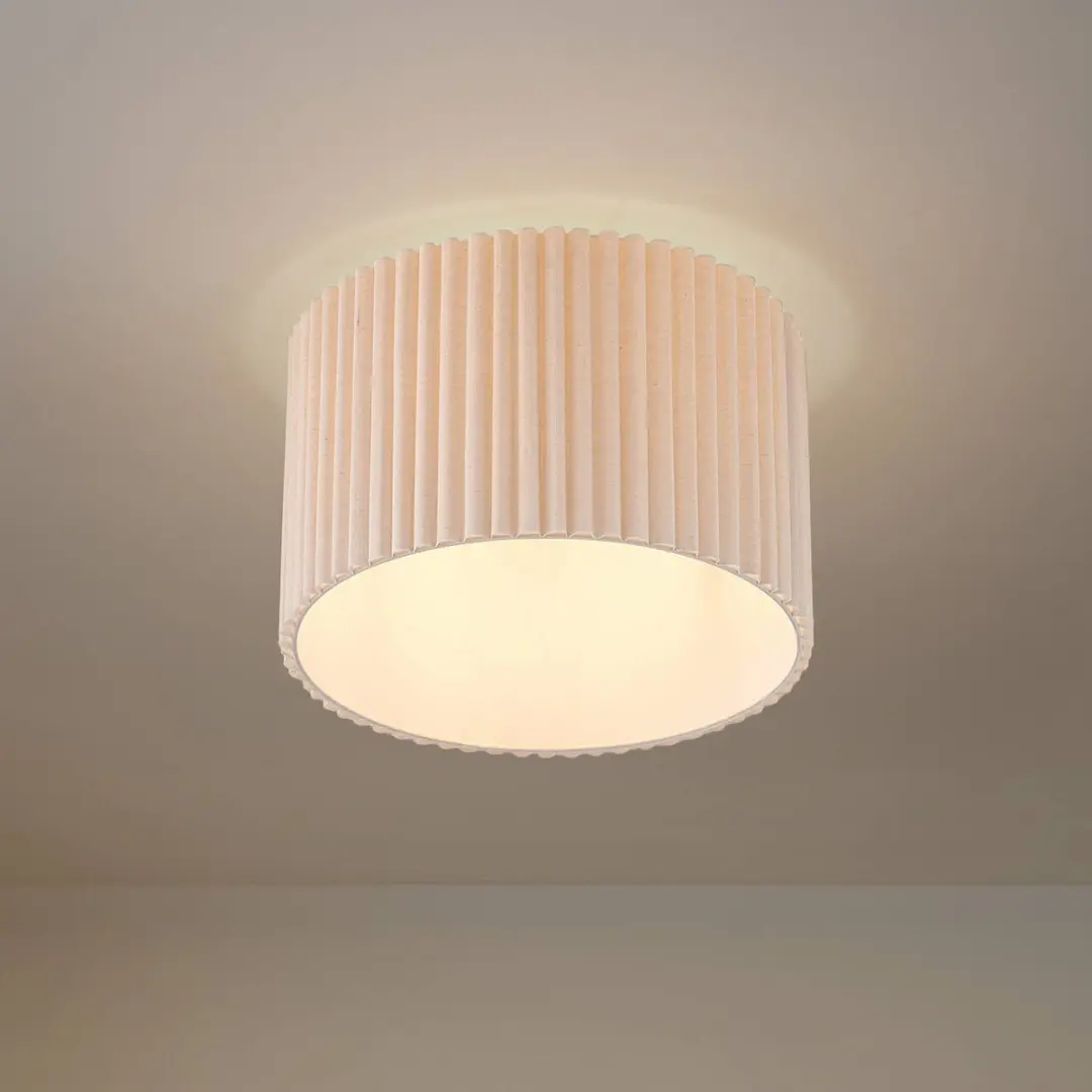 Lindby Plafondlamp 1 Licht - Ø45cm - Crèmekleurig