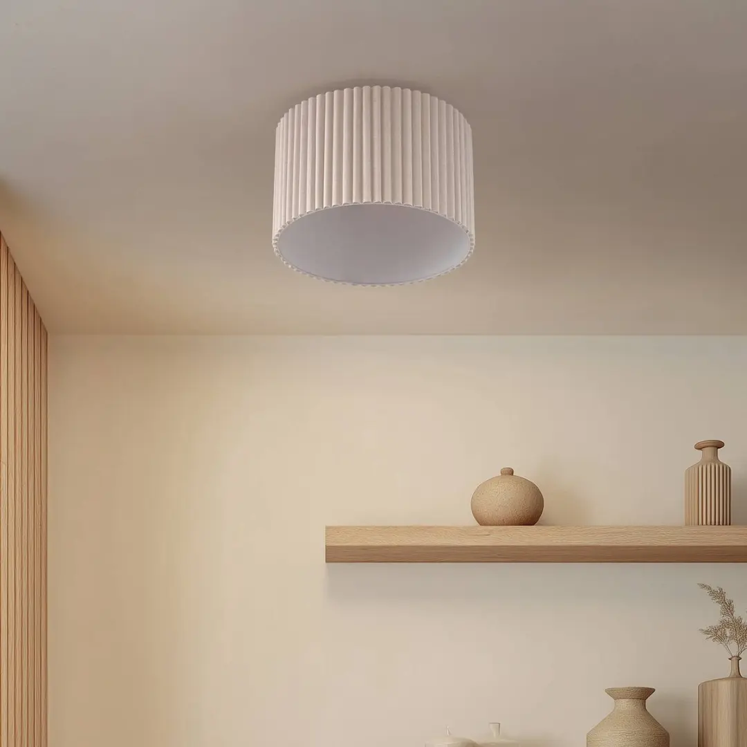Lindby Plafondlamp 1 Licht - Ø45cm - Crèmekleurig
