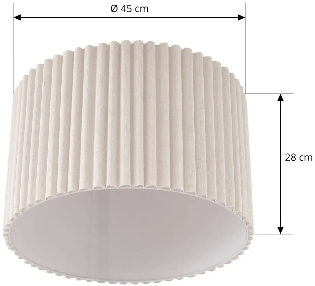 Lindby Plafondlamp 1 Licht - Ø45cm - Crèmekleurig