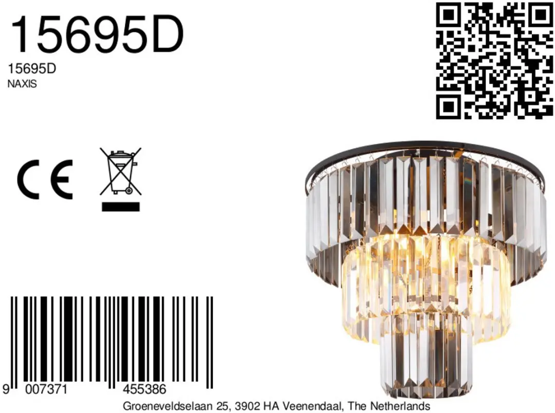 Globo NAXIS Plafondlamp Ø40cm - 3x E27 Grijs