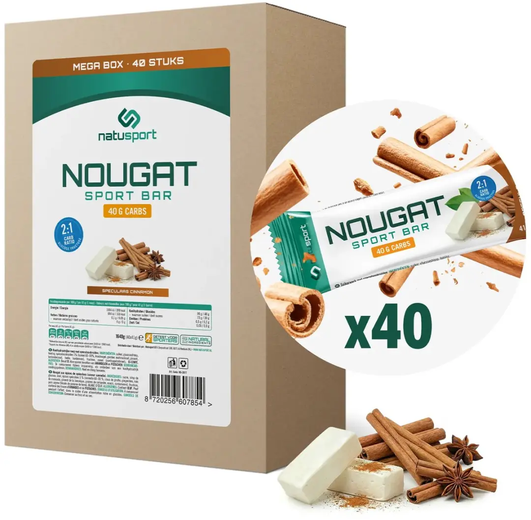 Natusport Nougat Sportreep Speculaas-Cinnamon
