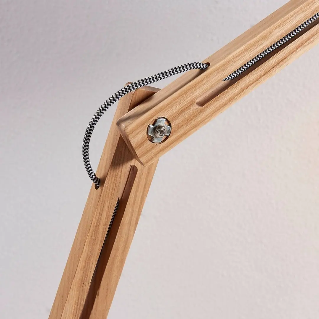 Lindby Vloerlamp Hout 1 Licht - 146cm - Wit/As