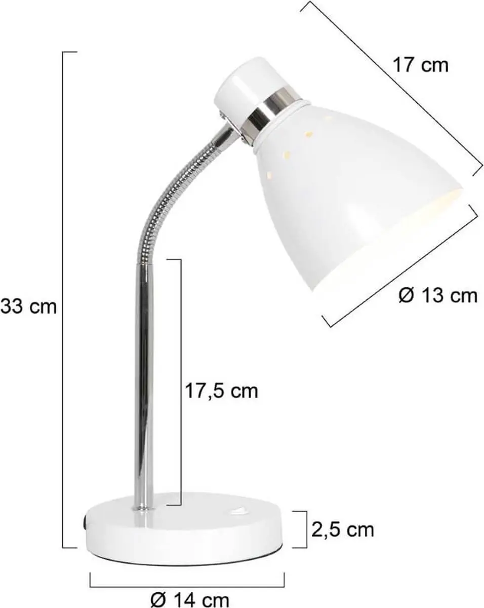 Steinhauer Tafellamp Spring 3391W - Wit - Kantelbaar - afbeelding 6 van 6