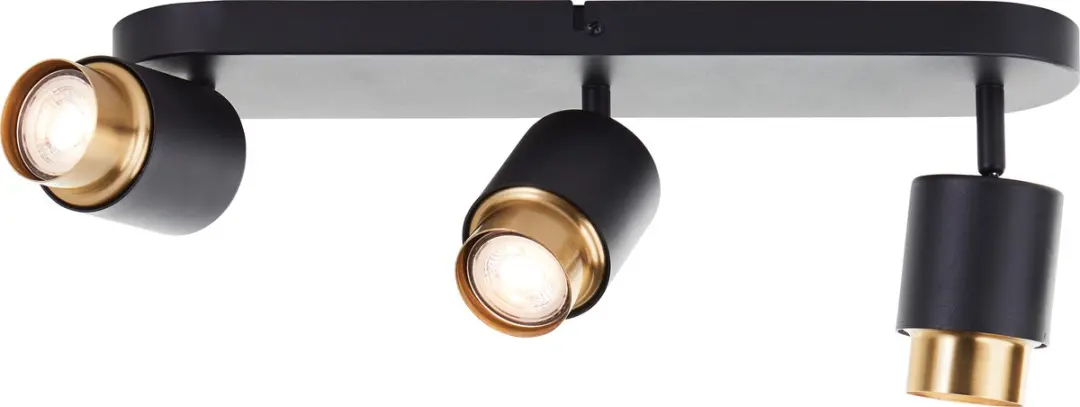 Brilliant Covelo Plafondspot GU10 3x5W - 3000K - Zwart/Goud
