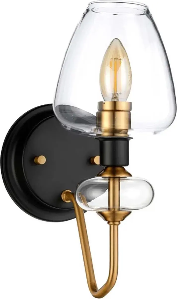 Elstead LED Wandlamp Armand E14 - 40W - Aged Brass & Charcoal