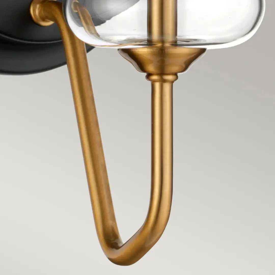 Elstead LED Wandlamp Armand E14 - 40W - Aged Brass & Charcoal