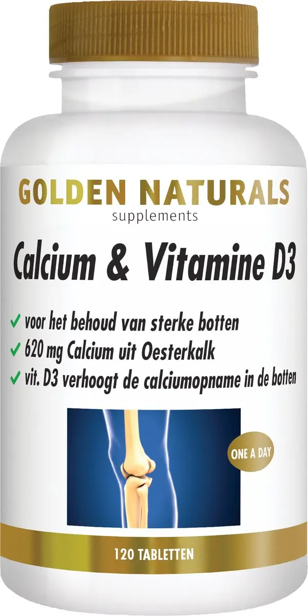 Golden Naturals Calcium & Vitamine D3 120 tabletten