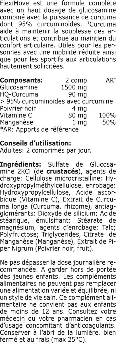 Fytostar FlexiMove High-Curcumine Glucosamine 60 tabletten