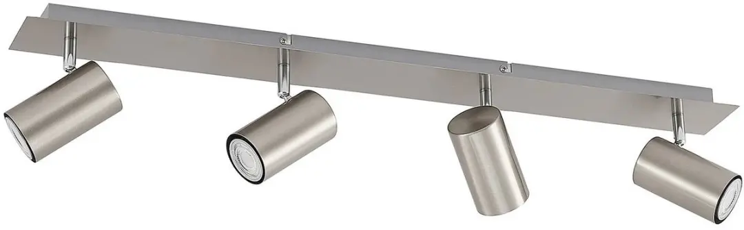 Lindby Buitenspot 4-lichts GU10 - 16,5 cm - Nikkelsatijn