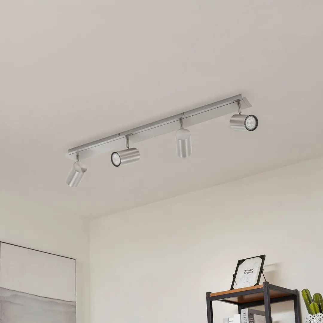Lindby Buitenspot 4-lichts GU10 - 16,5 cm - Nikkelsatijn