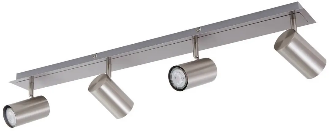 Lindby Buitenspot 4-lichts GU10 - 16,5 cm - Nikkelsatijn