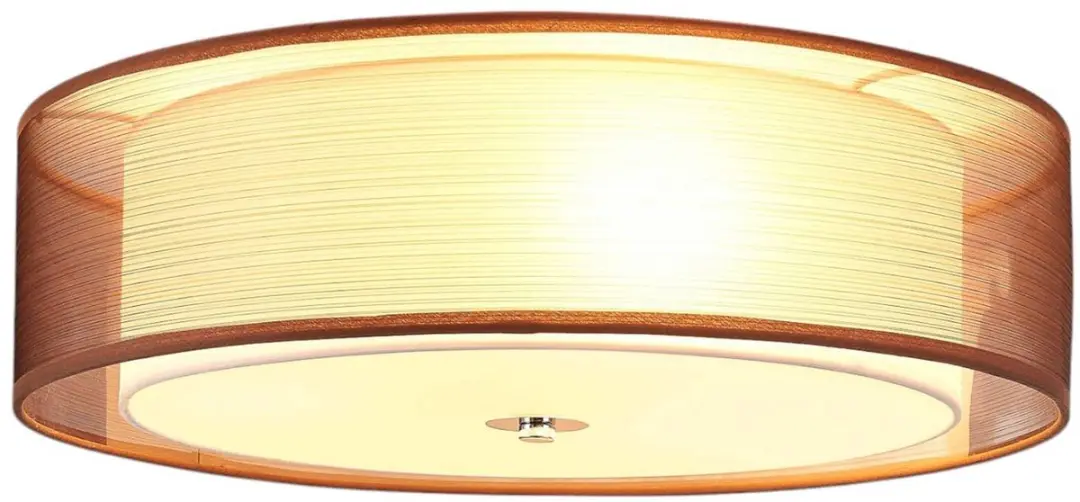 Lindby Plafondlamp 3-Lichts - Ø50cm - Bruin/Wit/Chroom