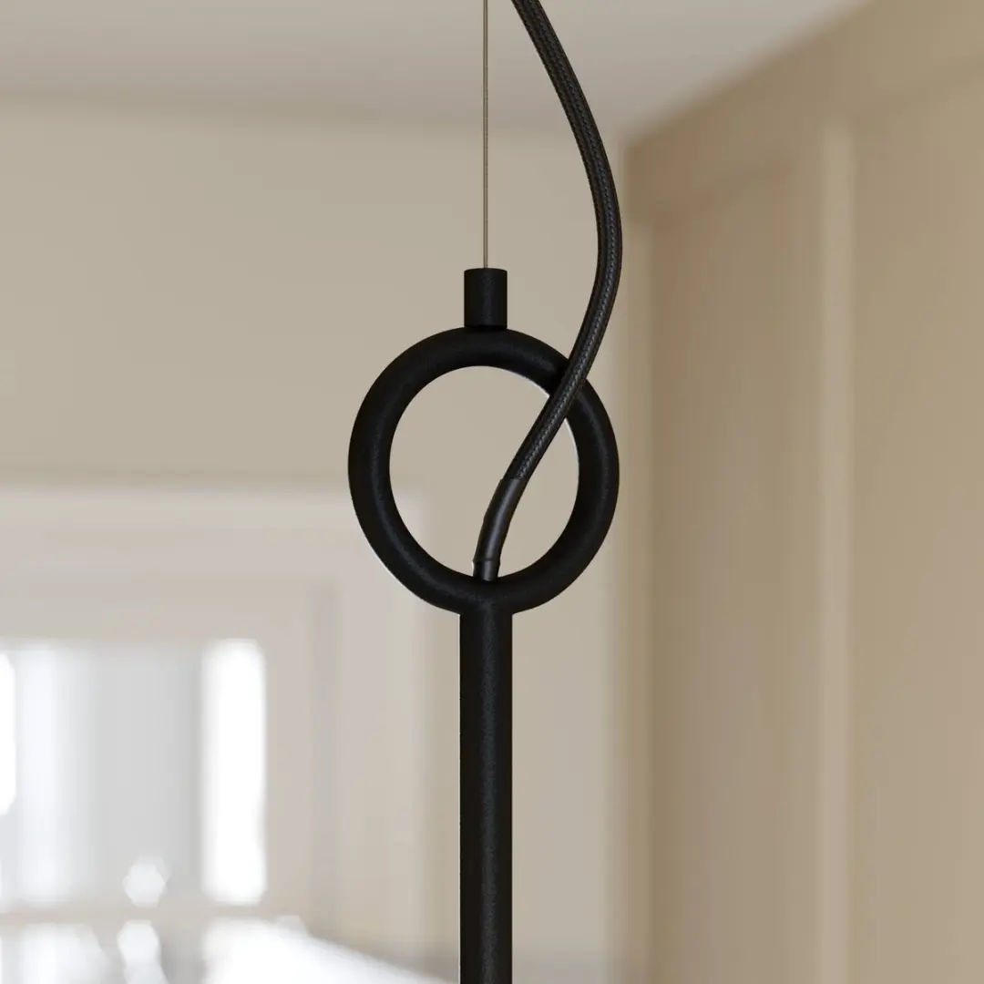 Lucande Hanglamp 3-Lichts Glas Metaal - E14 - 51,5cm - Zwart/Messing