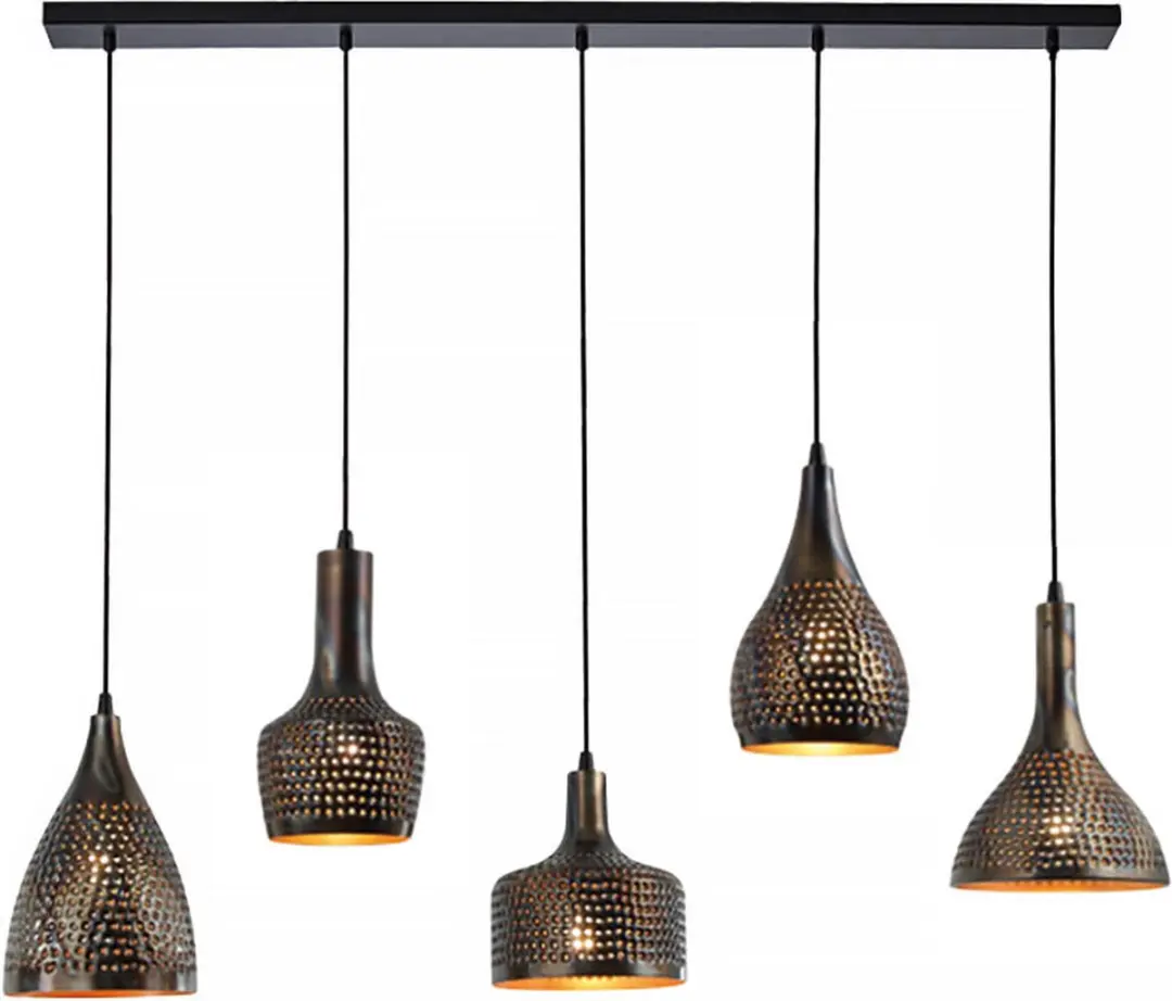 Freelight Fueco 5 Hanglamp 120cm - Bruin/Zwart