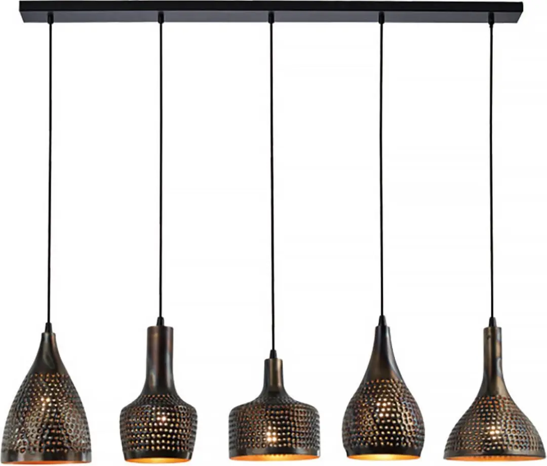 Freelight Fueco 5 Hanglamp 120cm - Bruin/Zwart