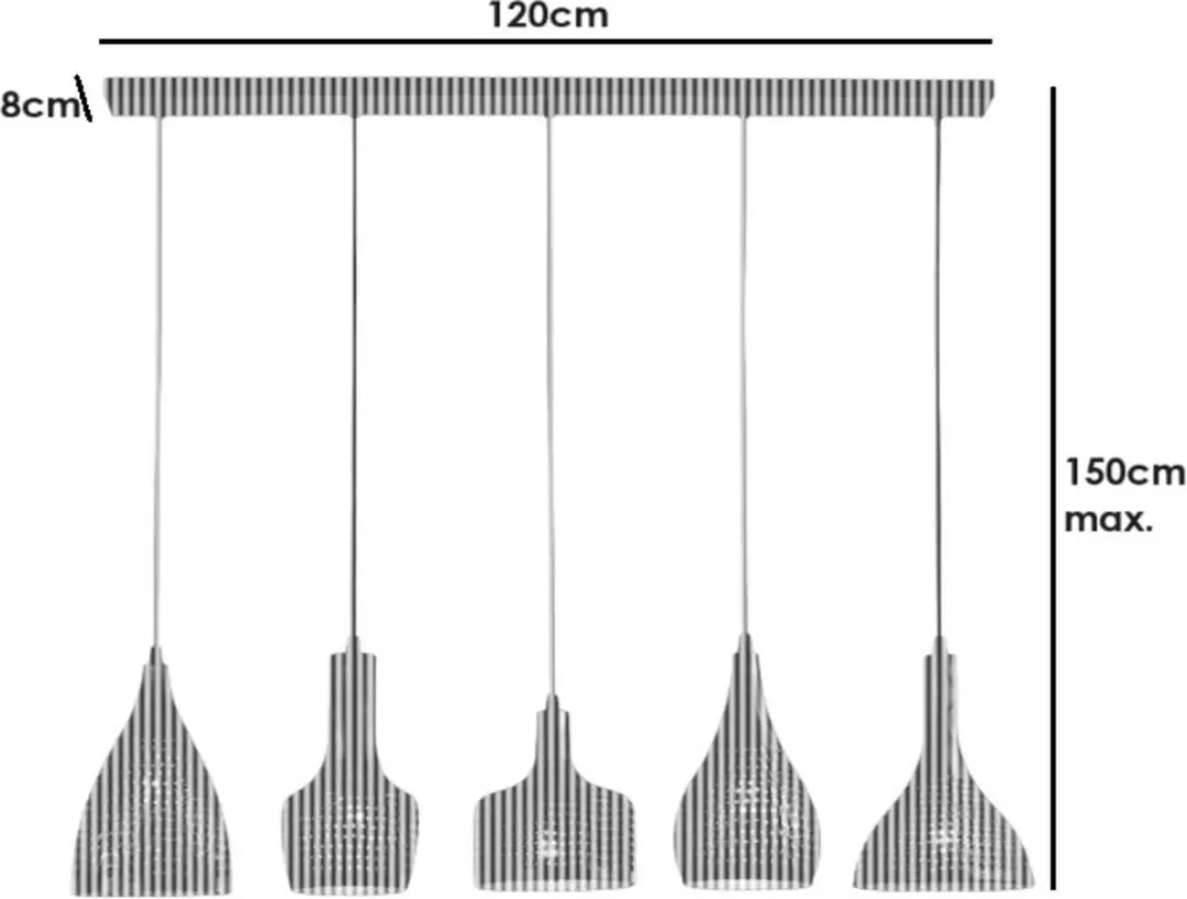 Freelight Fueco 5 Hanglamp 120cm - Bruin/Zwart