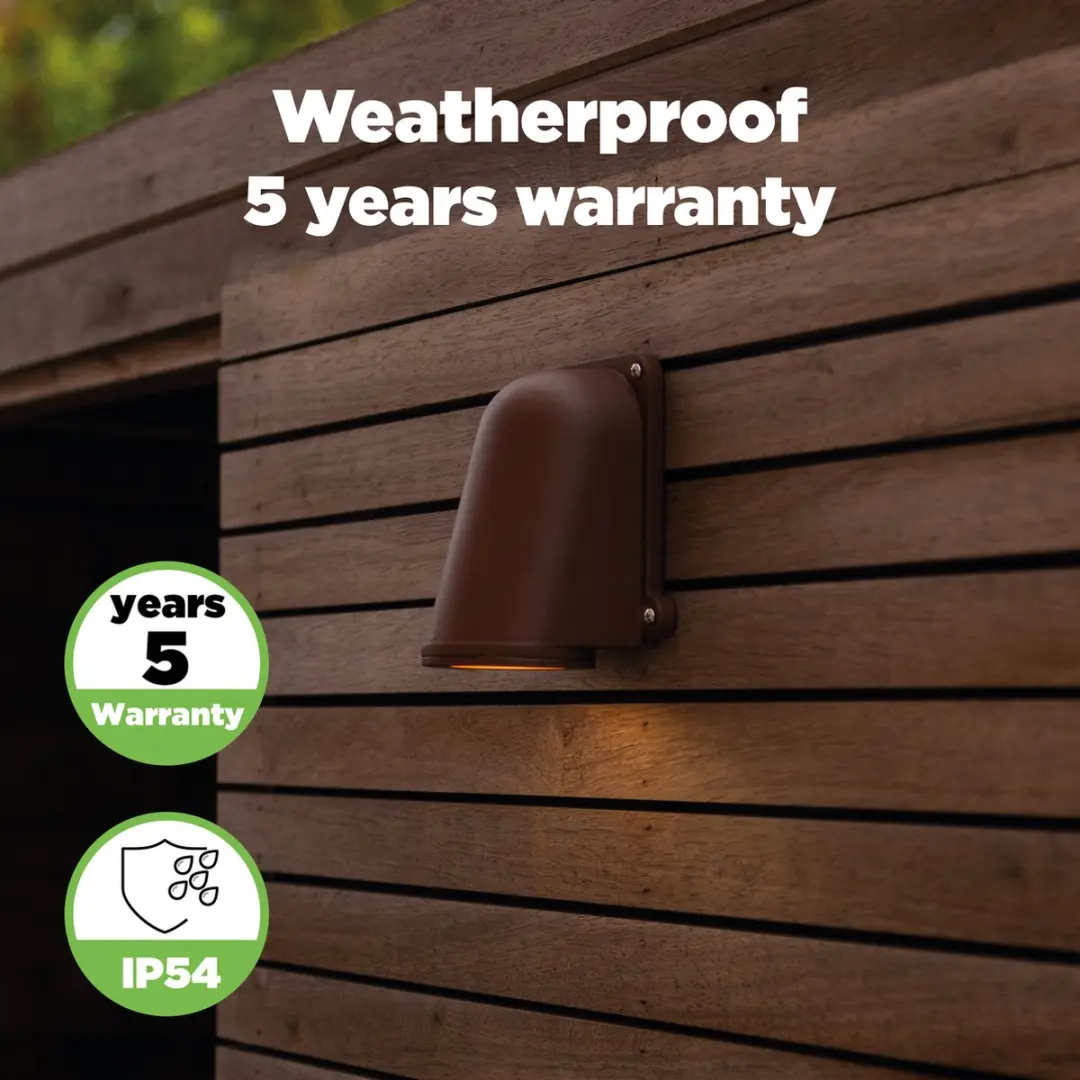 Lutec Ancor Wandlamp GU10 - Mat bruin - IP54