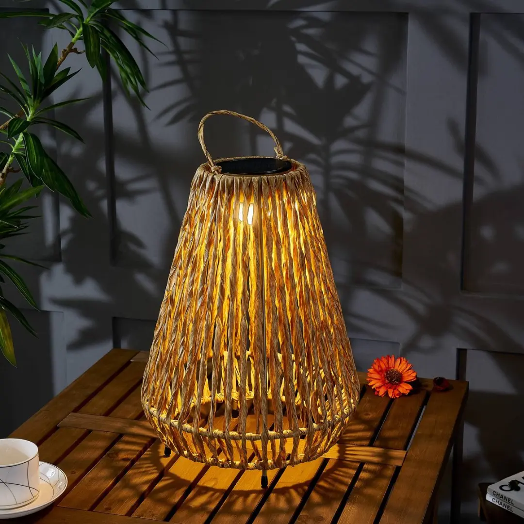 Lindby Solar Buitenverlichting Rotan - 1 Lichtpunt - Ø27cm