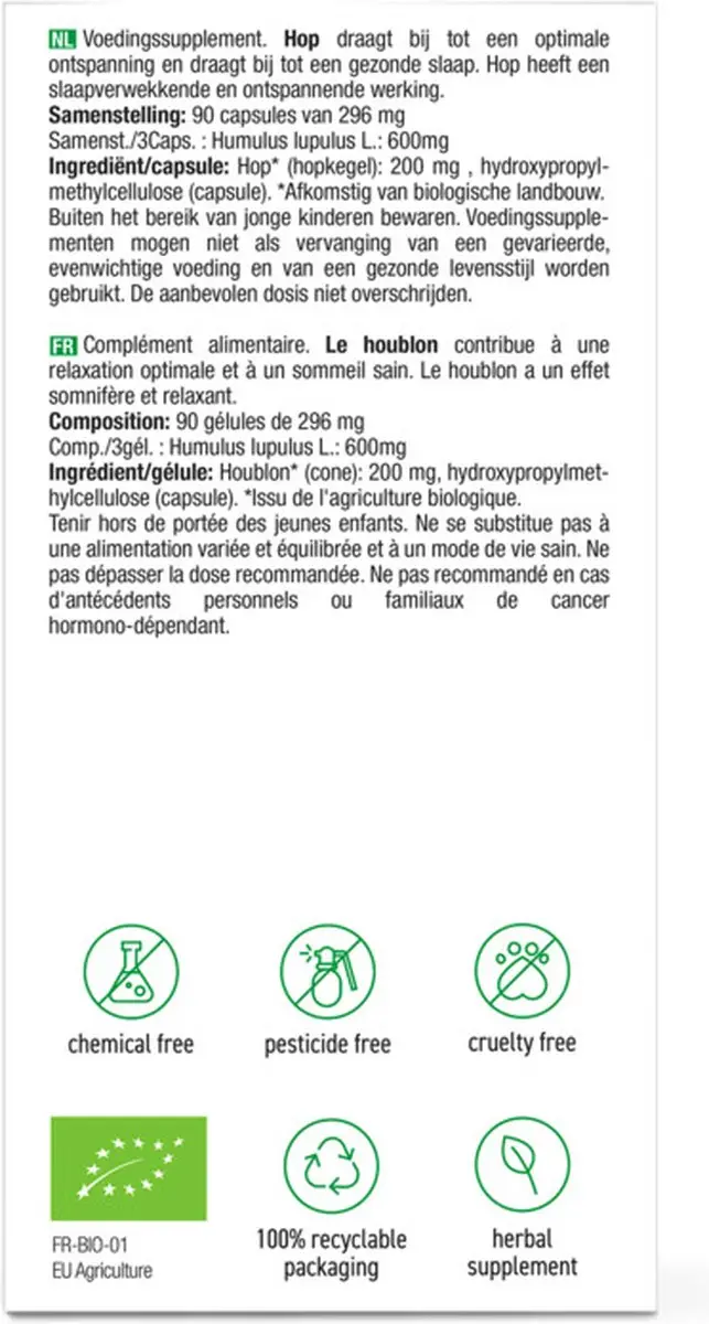 Purasana Hop 200mg Vegacapsules - 90 Stuks