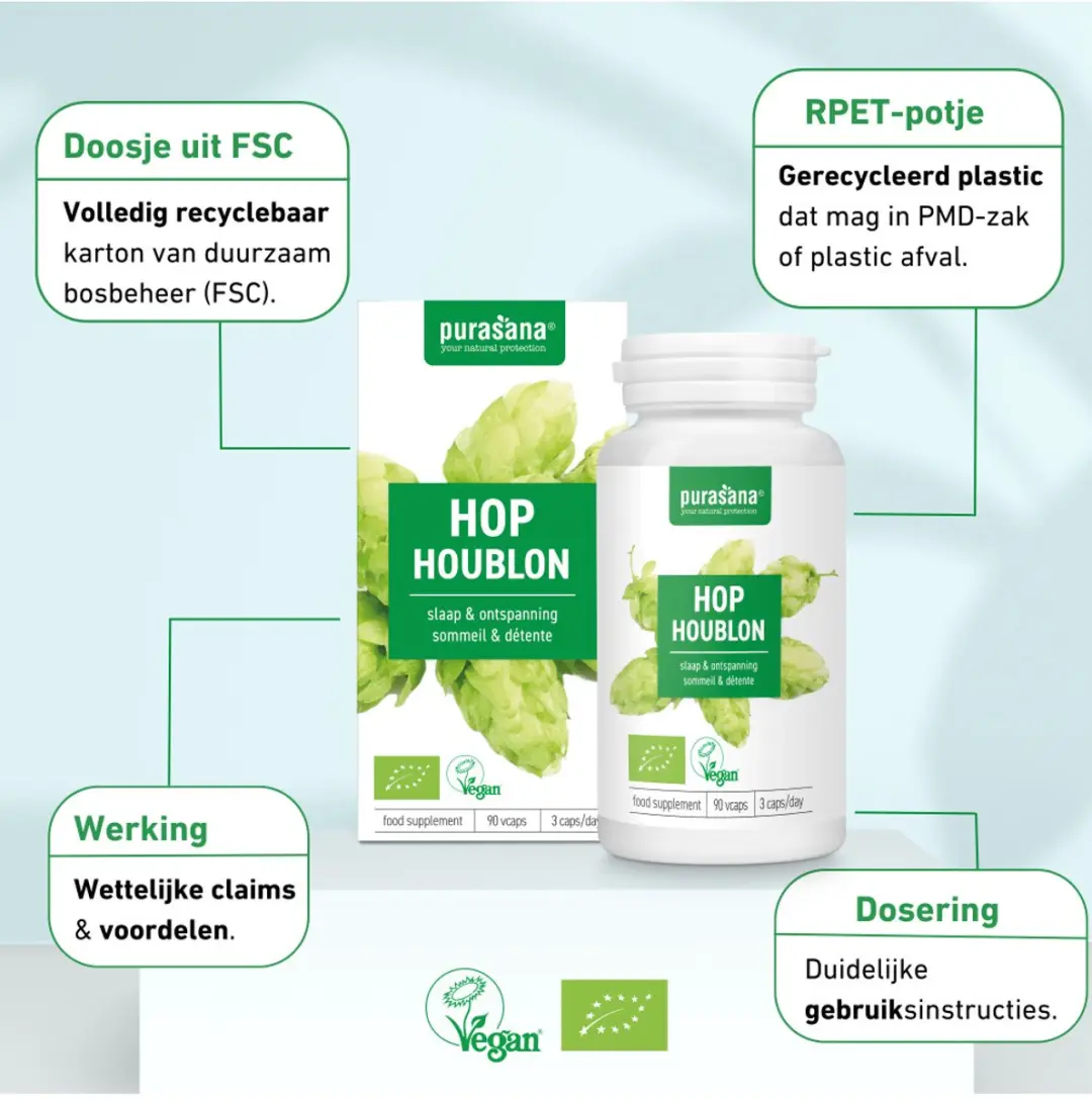 Purasana Hop 200mg Vegacapsules - 90 Stuks