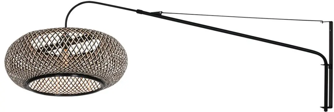 Steinhauer Wandlamp Maze-Natural 4449ZW - Ø60cm - Zwart/Bamboe