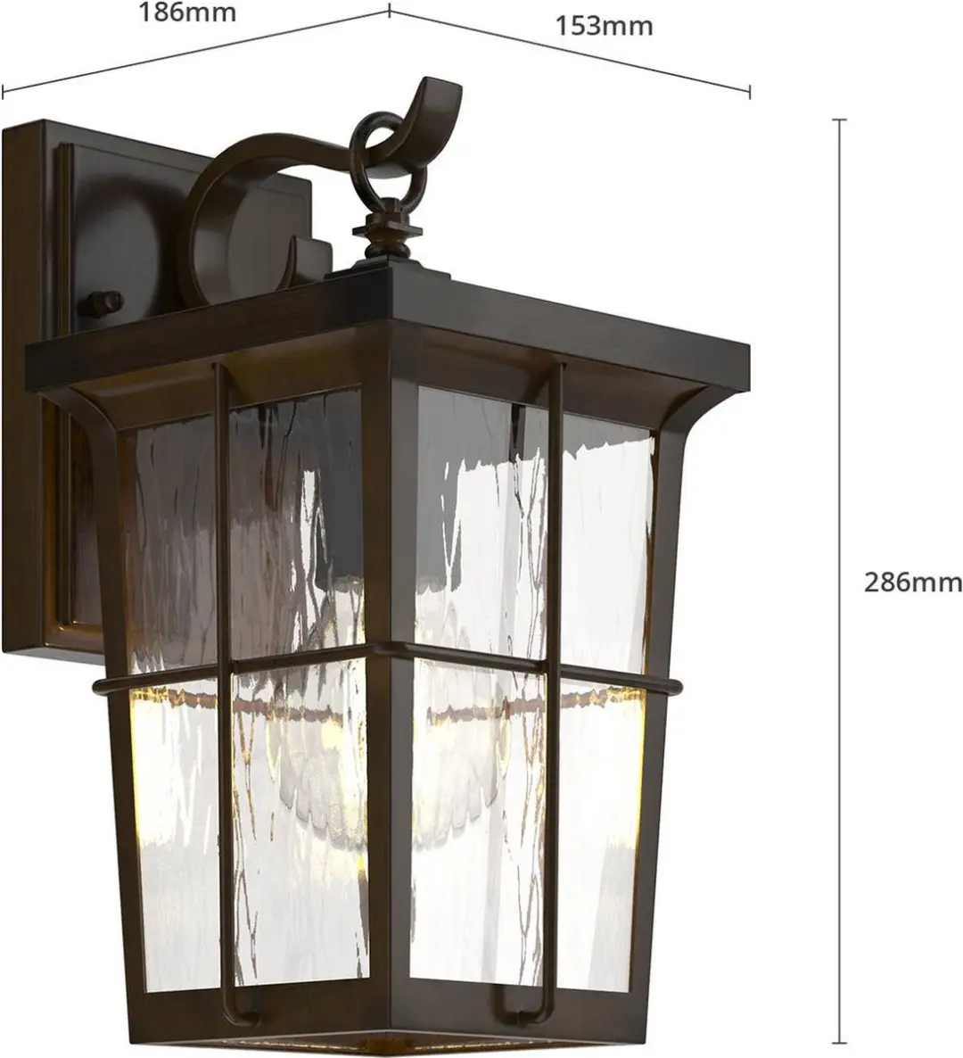 Lindby Wandlamp Buiten 1 Licht E27 - Bruin/Transparant