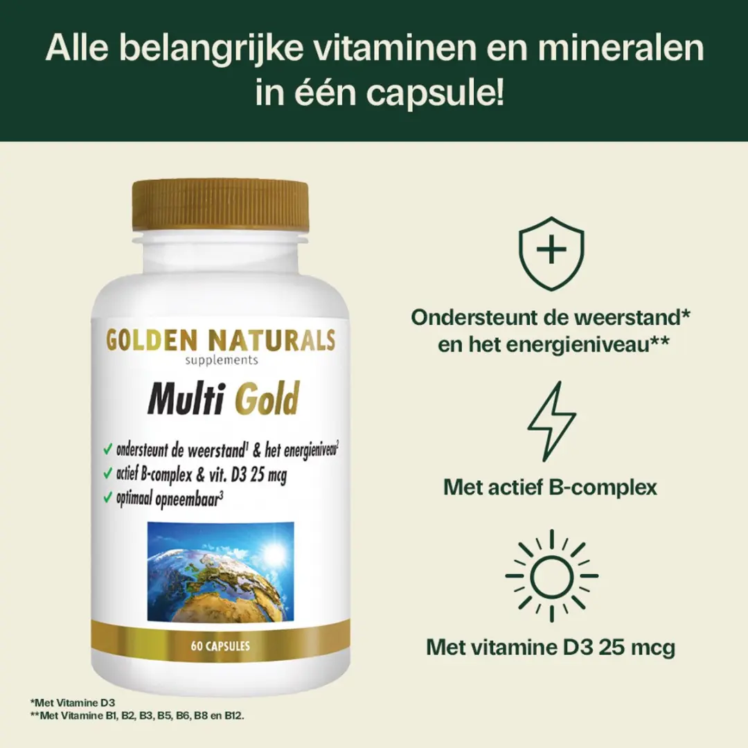 Golden Naturals Multi Gold Capsules 180 Stuks