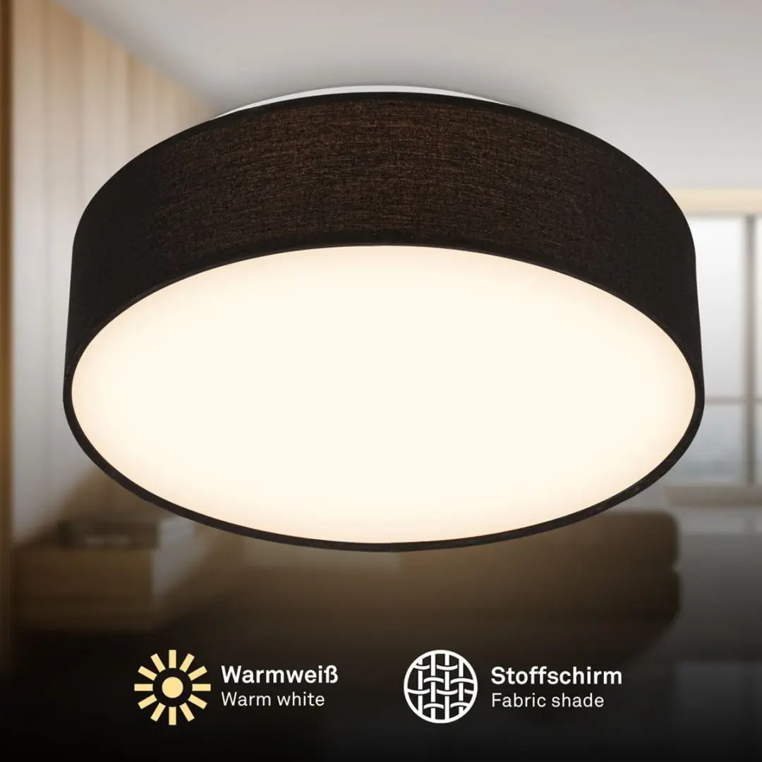 Briloner Duck LED Plafondlamp 16W - Ø30cm - Zwart
