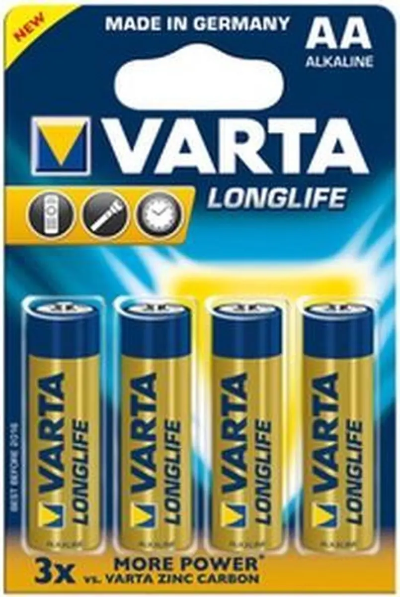 Varta Longlife AA Alkaline Batterijen - 4 Stuks