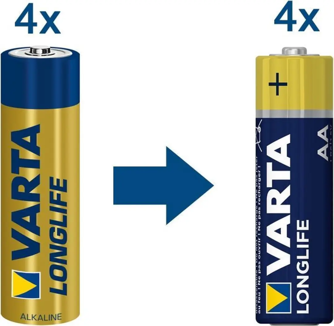 Varta Longlife AA Alkaline Batterijen - 4 Stuks