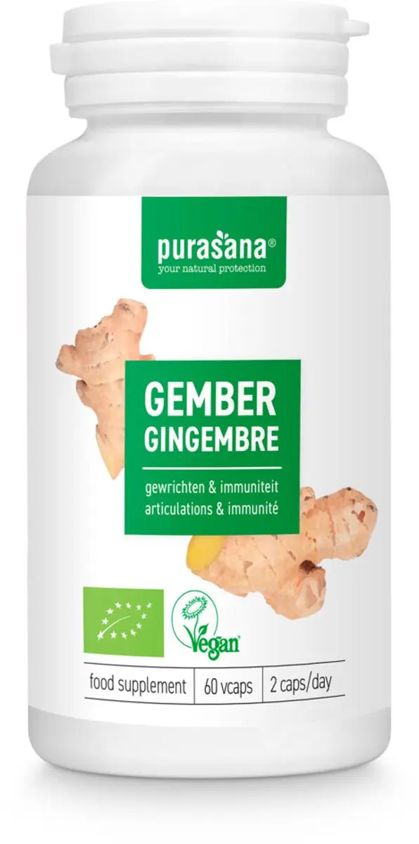 Purasana Gember 250mg Vegacapsules - 120 Stuks