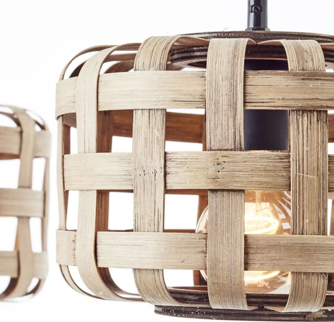 Brilliant Woodline Hanglamp E27 - 3x60W - Natuur/Zwart