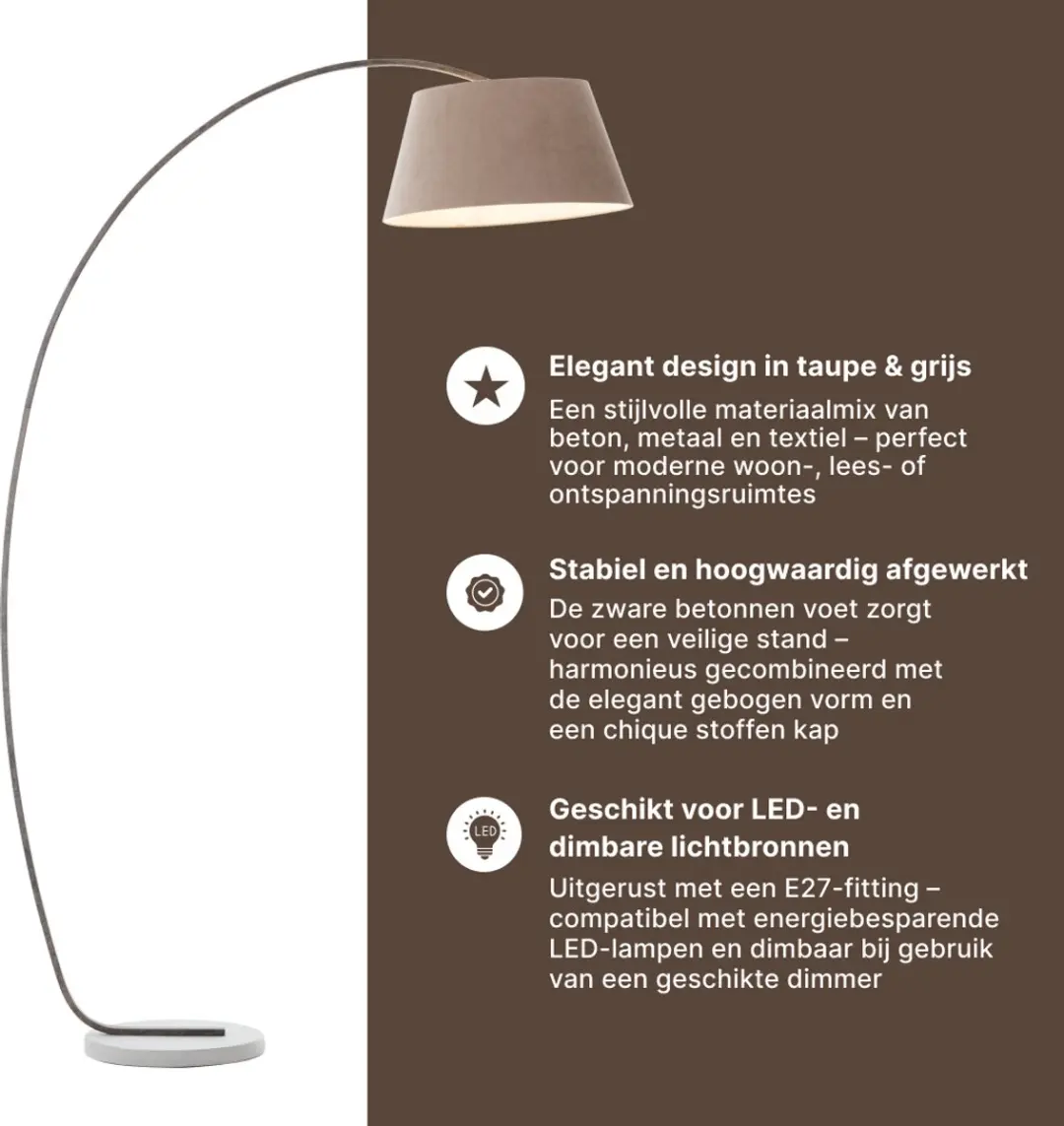 Brilliant BROK Vloerlamp E27 - 60W - Meerkleurig
