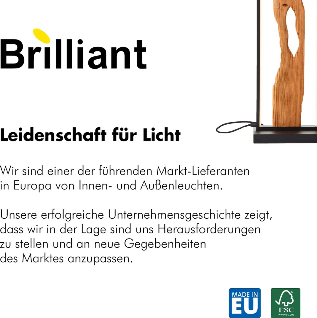 Brilliant LED Tafellamp 50cm - 9,5W - Hout/Zwart