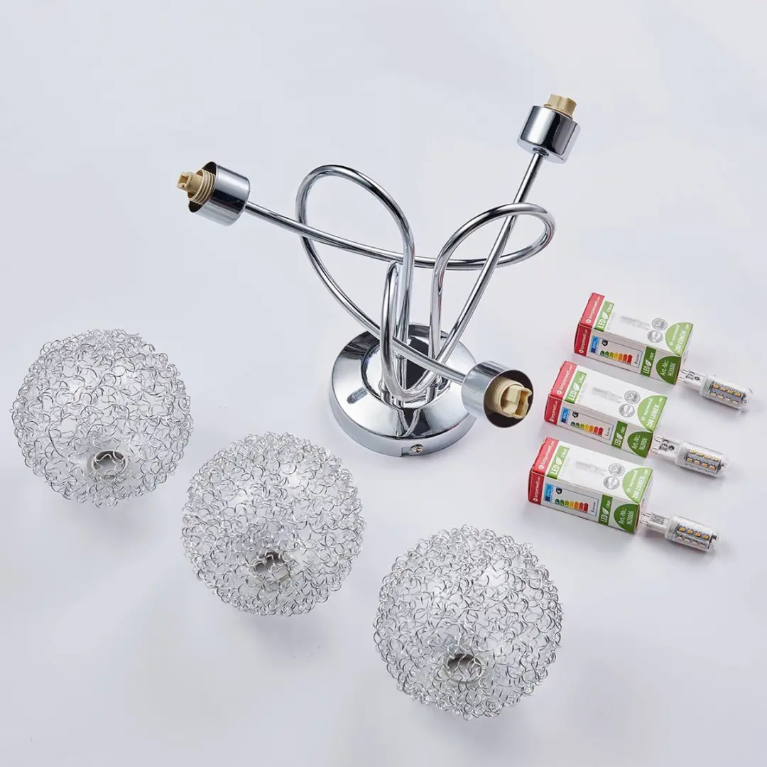 Lindby Ticino+ Plafondlamp 3-lichts - Ø40cm - Zilver/Chroom
