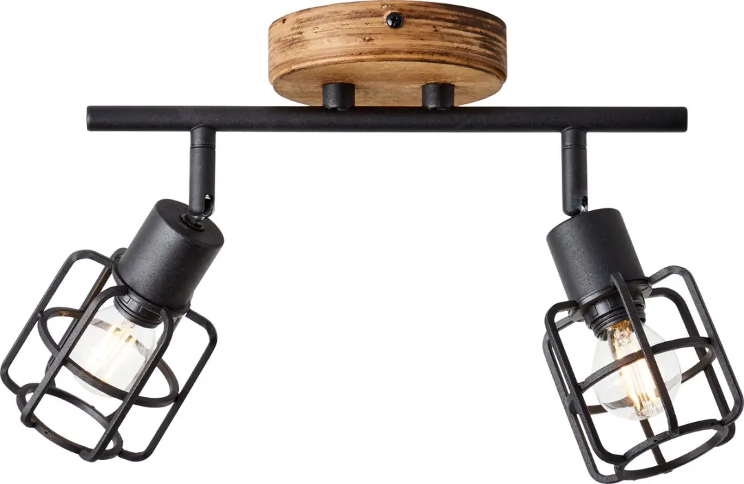 Brilliant Gwen Plafondspot E14 - 2x28W - Hout/Zwart - afbeelding 6 van 6