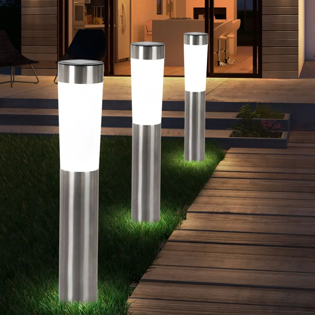 Globo Solarlamp RVS Buitenlamp 6-delig - 0.06W - Ø7.5x56cm