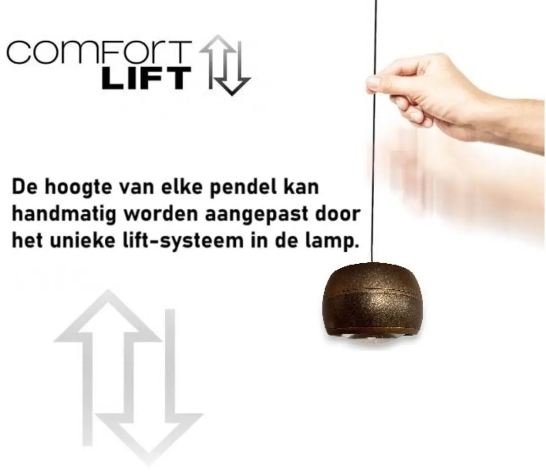 Freelight Cosmo Hanglamp 5 Lichts 120cm - Brons/Goud