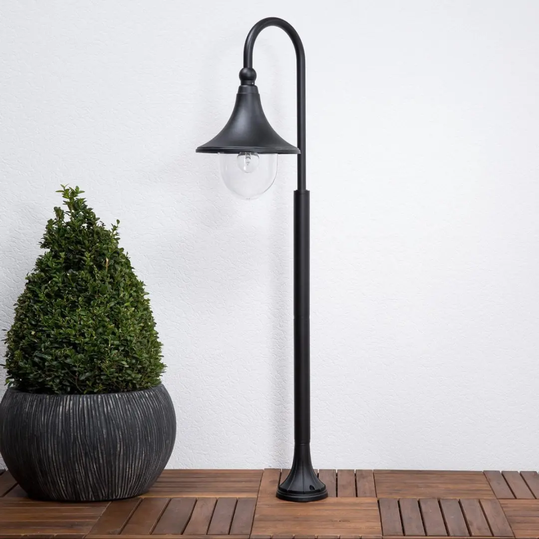 Lindby Tuinpadverlichting E27 - 120cm - Zwart/Transparant