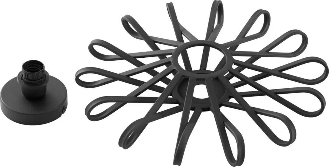 Lindby Plafondlamp IJzer 1 Licht E27 - 45cm - Zwart