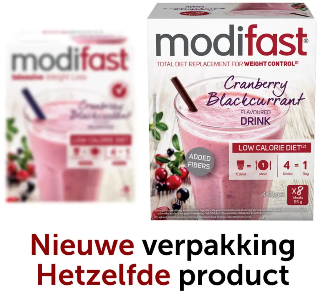 Modifast Weight Control Milkshake Cranberry - 2x8x55g