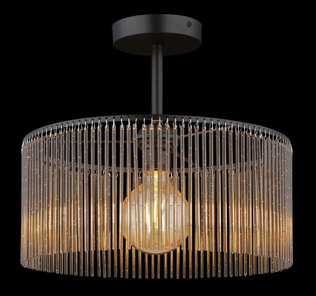 Globo Leeds Plafondlamp Ø35cm - Zwart - E27