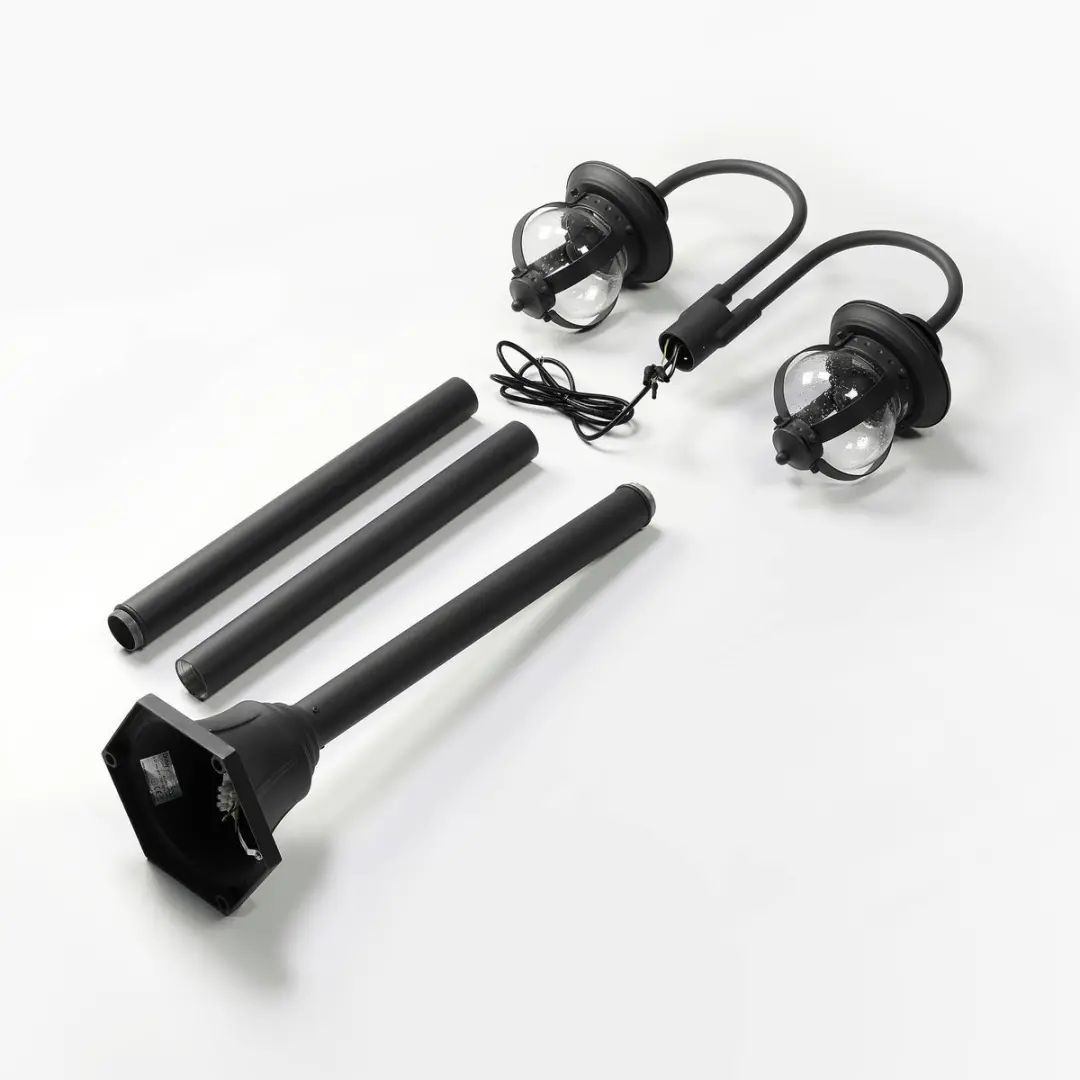 Lindby Lantaarnpaal 2-lichts E27 - 215cm - Donkergrijs