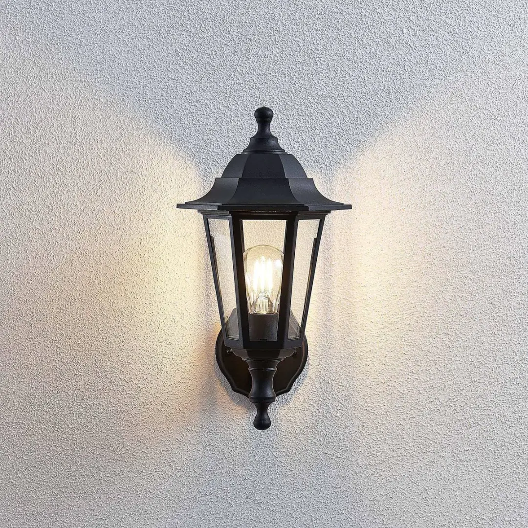 Lindby Wandlamp Buiten 1 Licht E27 - Zwart