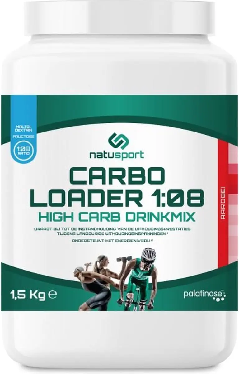Natusport Carboloader 1:0,8 Sportdrank Aardbei 1,5kg