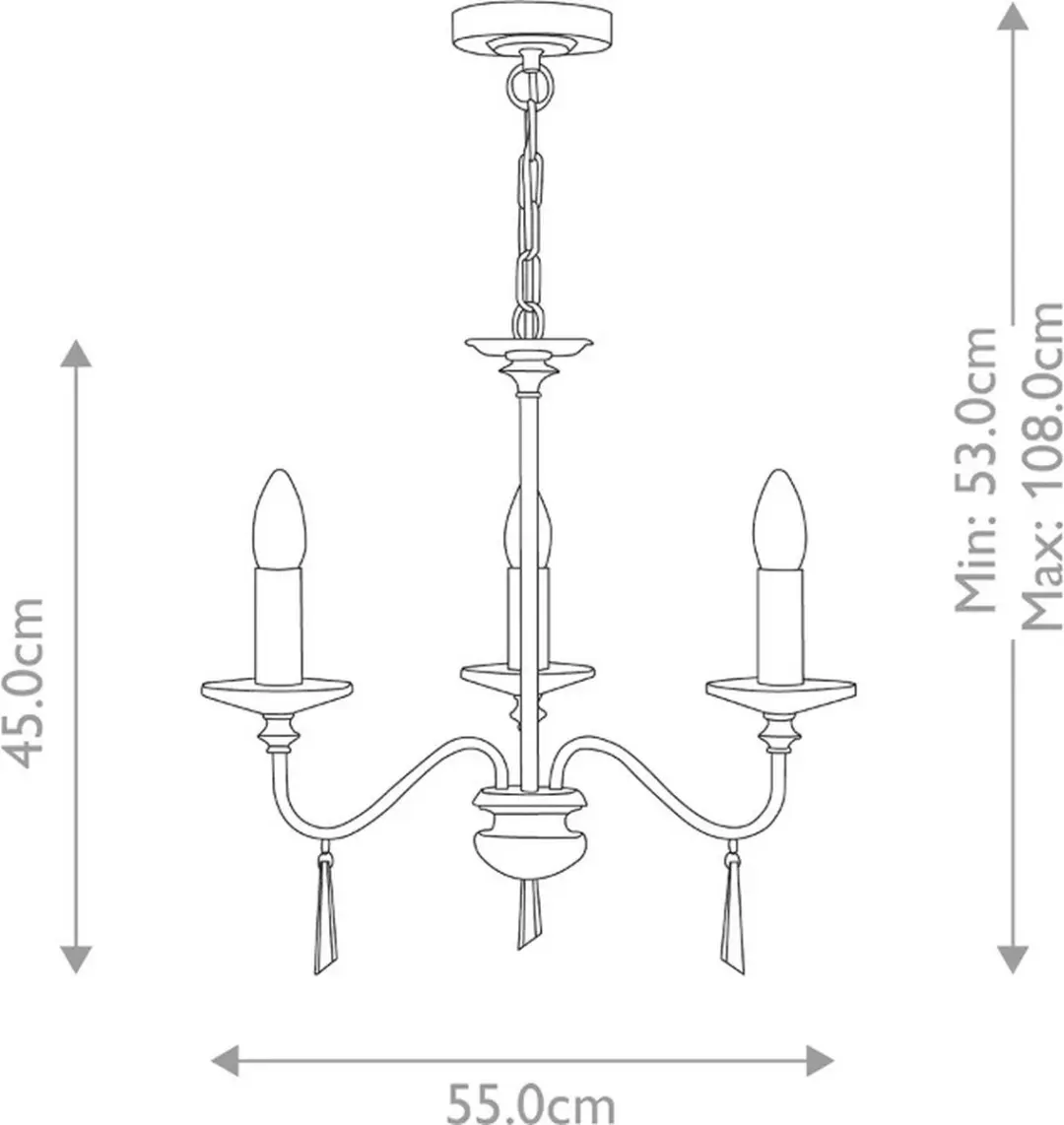Elstead LED Kroonluchter 3x E14 60W - Polished Nickel