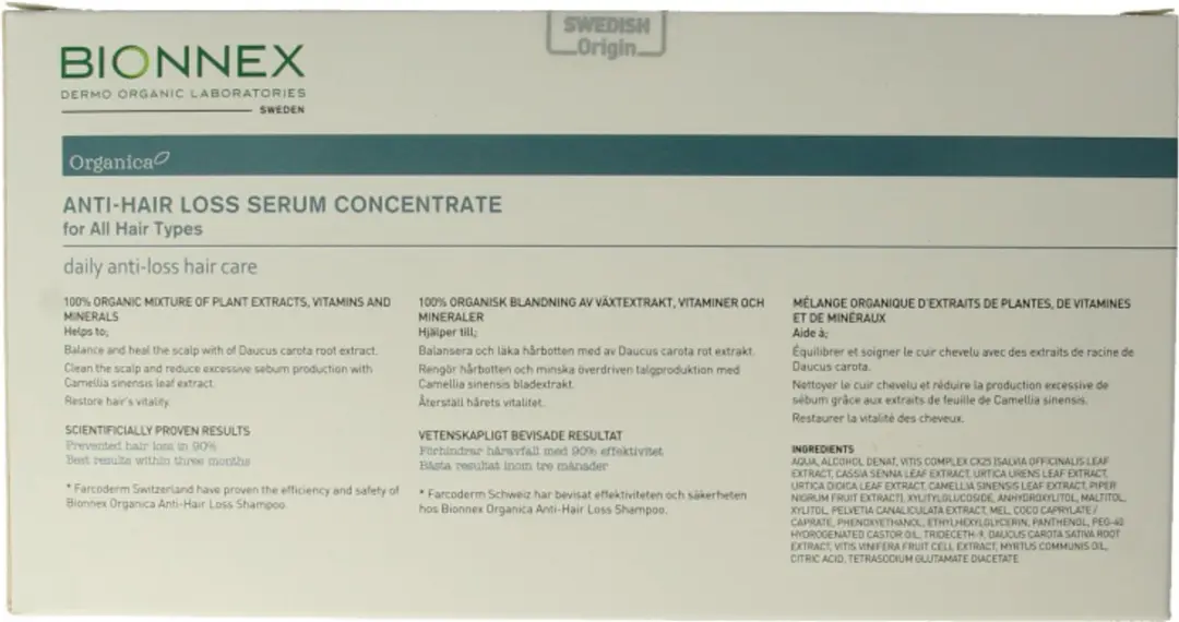Bionnex Organica Anti-Haaruitval Serum Concentraat 120ml - 12 Stuks