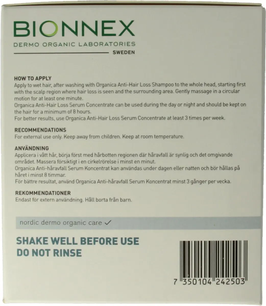 Bionnex Organica Anti-Haaruitval Serum Concentraat 120ml - 12 Stuks